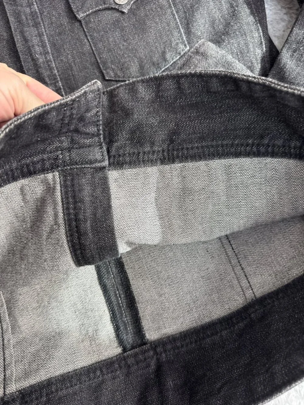 True Religion Men's Charcoal Black Denim Shirt Jacket